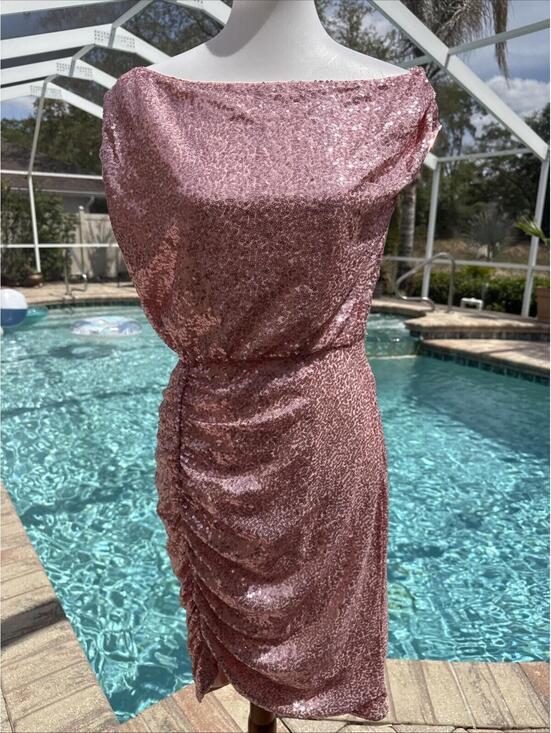 Grace Karin Dresses & Skirts - NWT Grace Karin Pink Sequin Ruched Cocktail Prom HOCO Special Occasion Dress M